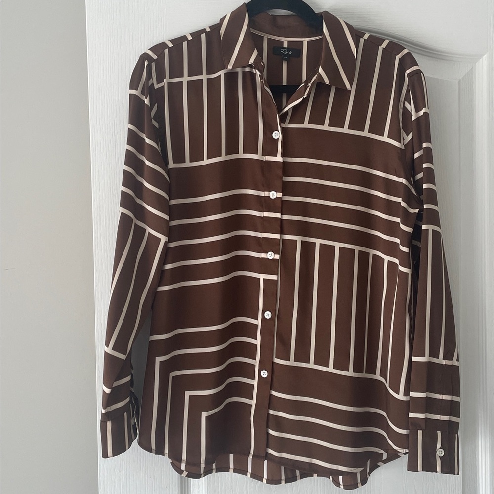 Rails Elias Shirt Brown Line Art Blouse